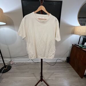 Smock - Short Sleeve Cotton Sweatshirt Medium - Off White